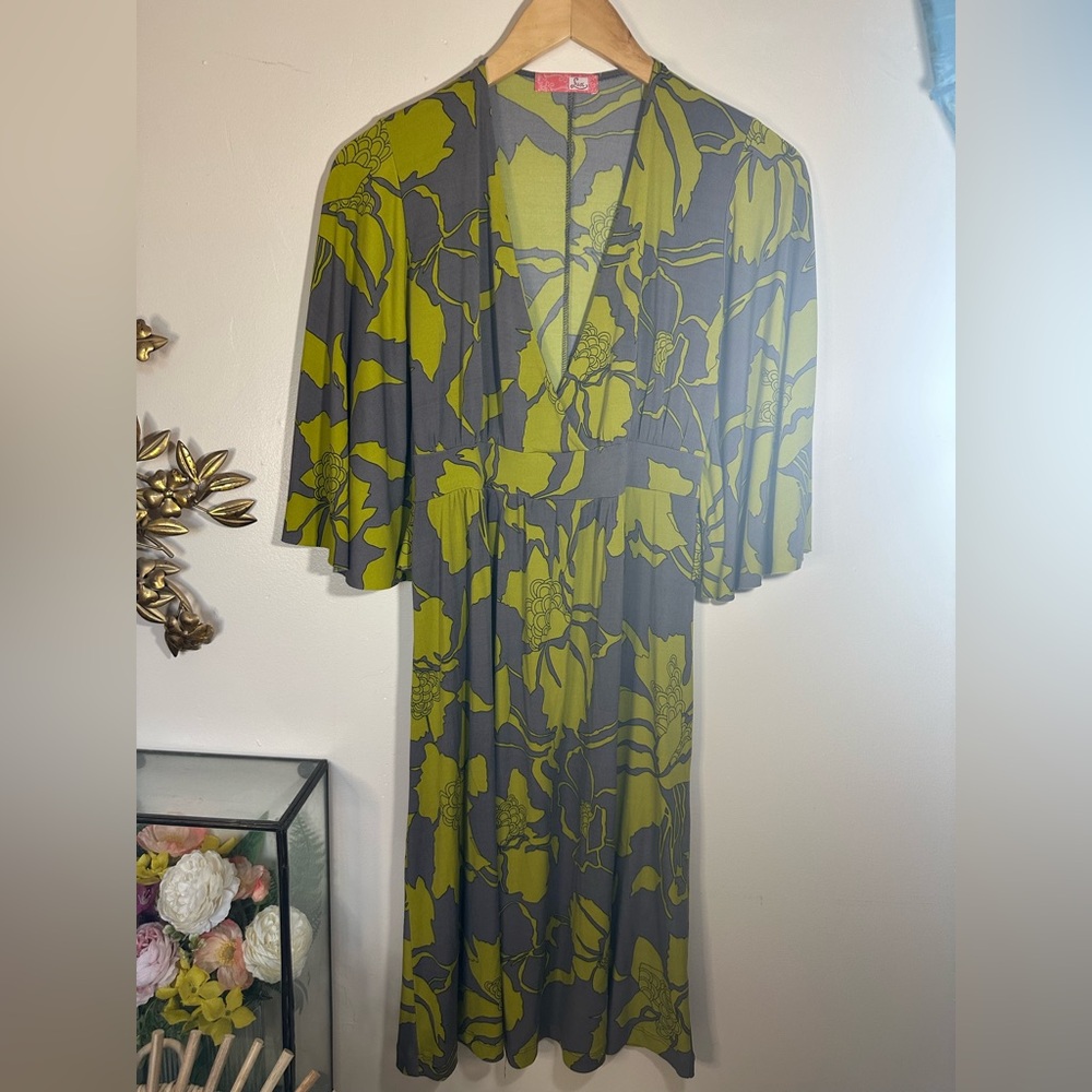 Lux Green and Purple Floral Dress